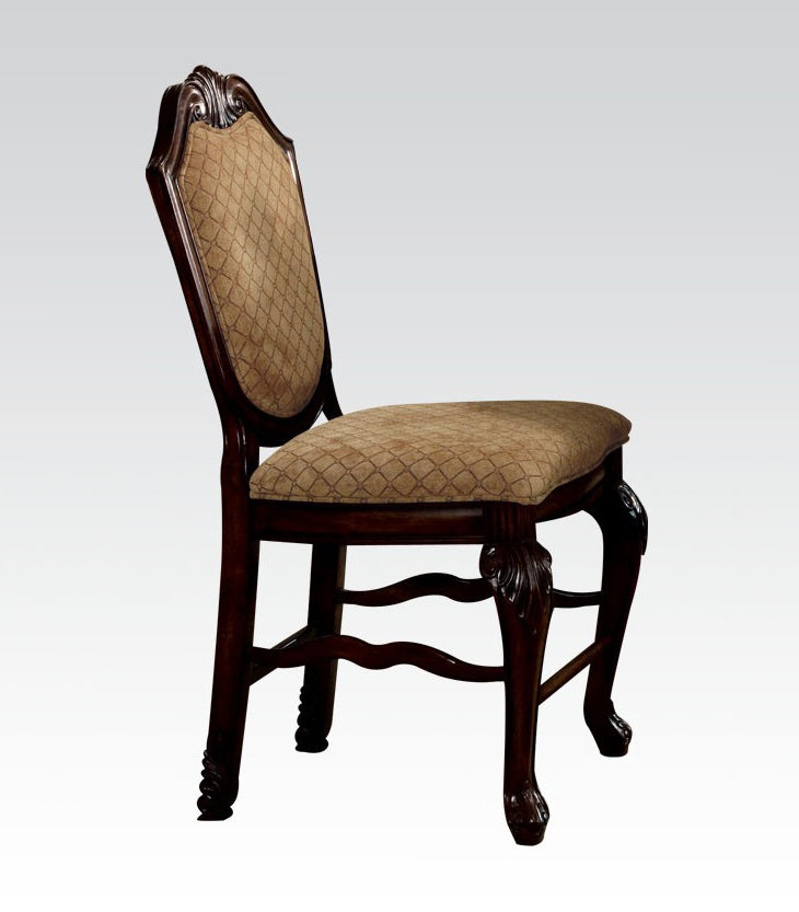 Chateau De Ville 2 Espresso Wood/Fabric Counter Height Chairs