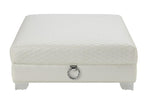 Chaviano Pearl White Leatherette Ottoman