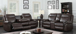 Chenai Brown Leather Gel Manual Recliner Sofa