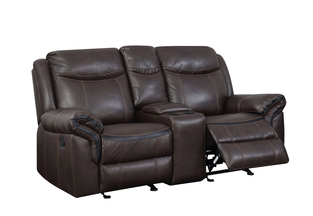 Chenai Leather Gel Manual Recliner Loveseat