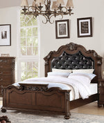 Chiarina Dark Brown Faux Leather/Wood Cal King Bed