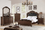 Chiarina Dark Brown Faux Leather/Wood Cal King Bed