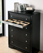 Chrissy Black Wood Chest with Hidden Drawer