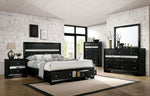 Chrissy Black Wood Queen Bed with Storage