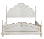 Cinderella Antique White Wood Queen Bed