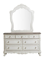 Cinderella Antique White Wood/Glass Dresser Mirror