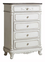 Cinderella Antique White/Grey Wood 5-Drawer Chest