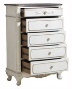 Cinderella Antique White/Grey Wood 5-Drawer Chest