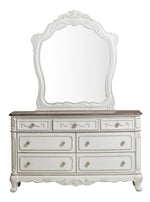 Cinderella Antique White/Grey Wood 7-Drawer Dresser