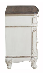 Cinderella Antique White/Grey Wood Nightstand