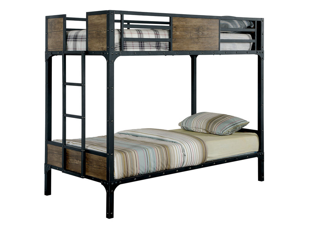 Clapton Black Metal Twin/Twin Bunk Bed