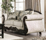 Clarice Beige/Silver Chenille Loveseat