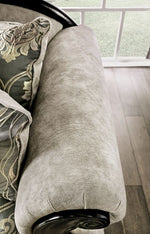 Clarice Beige/Silver Chenille Sofa (Oversized)