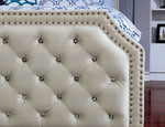 Claudine Beige Fabric Queen Bed