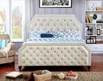 Claudine Beige Fabric Queen Bed