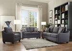 Cleavon II Gray Linen Loveseat with 2 Pillows