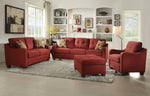 Cleavon II Red Linen Chair with Tufted Back