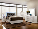 Clementine White King Bed with LED Lights