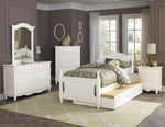 Clementine White Wood Full Bed with Twin Trundle