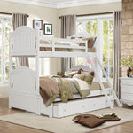 Clementine White Wood Twin over Full Bunk Bed