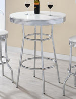 Cleveland Chrome Plated Bar Table with White Top