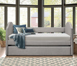 Comfrey Gray Fabric Twin Daybed with Trundle