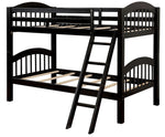 Coney Island Black Wood Twin Bunk Bed