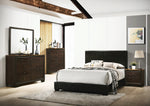 Conner Black Leatherette Cal King Panel Bed