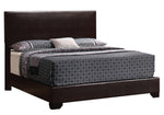 Conner Dark Brown Leatherette Cal King Panel Bed