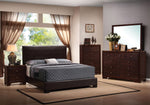 Conner Dark Brown Leatherette Cal King Panel Bed