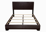 Conner Dark Brown Leatherette King Panel Bed