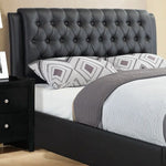 Constance Black Faux Leather King Bed with-Drawers