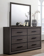 Conwy Gray Wood Dresser with 6 Drawers