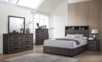 Conwy Gray Wood King Bed w/Bookcase Headboard