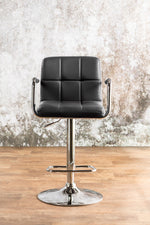 Corfu Black Leatherette/Chrome Bar Stool