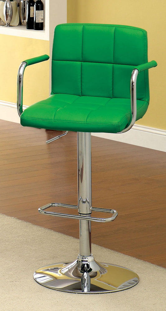 Corfu Green Leatherette/Chrome Bar Stool