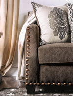 Cornelia Dark Brown Chenille Sofa