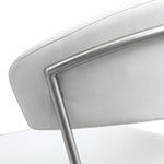 Cosmo White Vegan Leather/Metal Adjustable Bar Stool