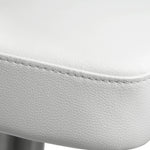 Cosmo White Vegan Leather/Metal Adjustable Bar Stool