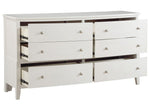 Cotterill Antique White Wood 6-Drawer Dresser