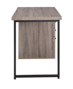 Coy Gray Oak Wood/Metal Writing Desk with 3 Drawers