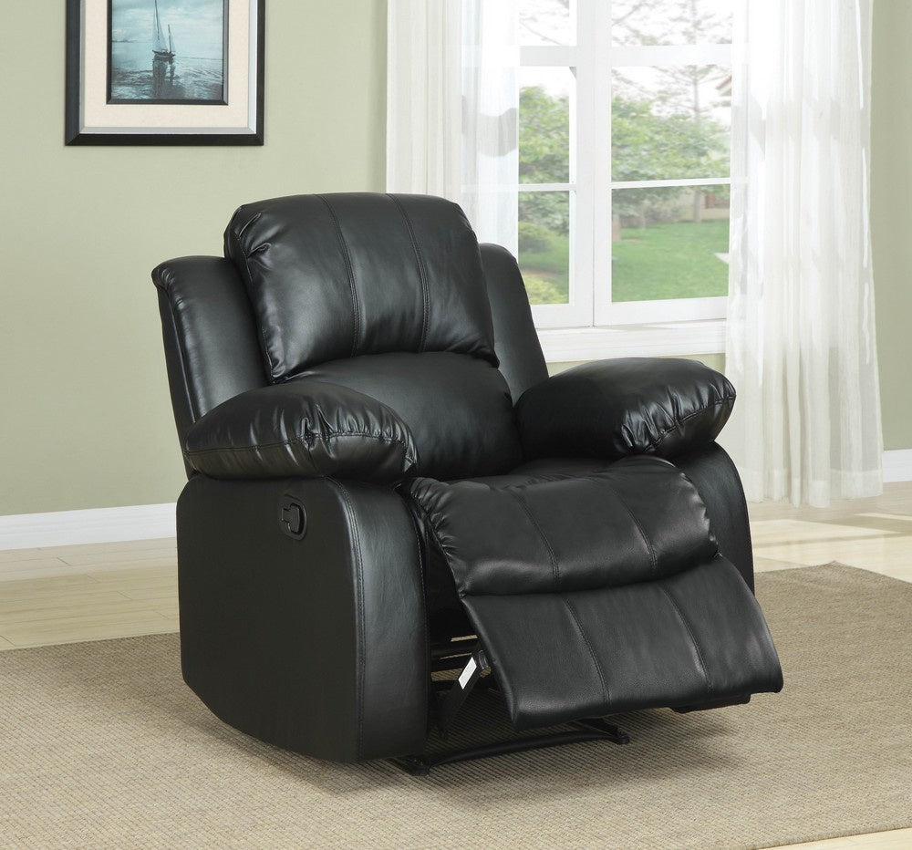 Cranley Black Faux Leather Manual Recliner