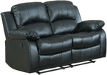 Cranley Black Faux Leather Manual Recliner Loveseat