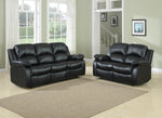 Cranley Black Faux Leather Manual Recliner Loveseat