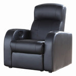 Cyrus Black Leather Manual Recliner