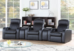 Cyrus Black Leather Manual Recliner