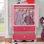 Dani Pink Solid Wood Armoire