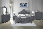 Dante Gray Velvet Padded Frame Dresser Mirror