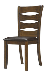 Darla 2 Dark Brown Vinyl/Brown Wood Side Chairs