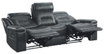 Darwan Dark Gray Manual Recliner Sofa (Oversized)